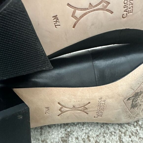 Carolinna Espinosa Candance Black Leather Flat Shoes - Picture 7 of 7